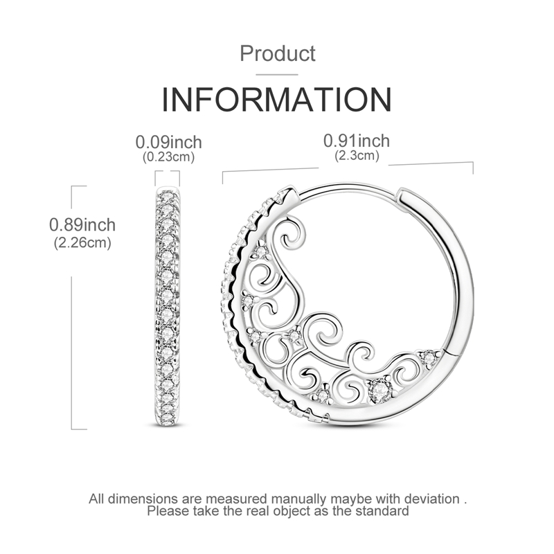 925 Silver Floral Vine Hoop Earrings